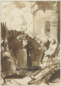 Woman Behind the Wall of a Besieged City (Kenau Simonsdochter Hasselaer?) by Reinier Craeyvanger