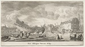 Ships of Amsterdam: Launching a Ship by Reinier Nooms