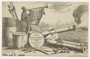Title Page with the Equipment of a Warship and a Trumpeter