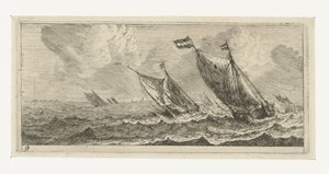 Ferries on a Rough Sea (Various Embarkations and Other Events) by Reinier Nooms