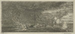 Seascape at Night (series title: Various Embarkations and Other Deeds) by Reinier Nooms