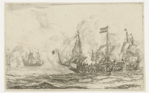 Naval Battle with Capture of a Ship by Reinier Nooms