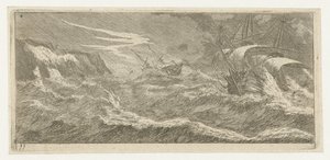 Sailing Ships in a Sea Storm