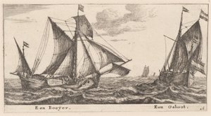 A Boeier and a Galliot by Reinier Nooms, called Zeeman