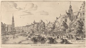 Noordenmarkt with the Noorden Kerk by Reinier Nooms, called Zeeman