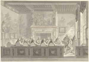 Inauguration of Prince William V in the College of the Admiralty in Amsterdam by Reinier Vinkeles (I)