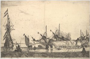Ships Careened for Caulking the Hull by Reinier Zeeman