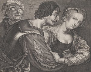 The Procuress: An Old Woman, a Soldier, and a Woman, ca. 1635-68 by Reinier van Persyn