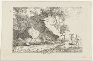 Landscape with Two Figures by a Rock by Reinierus Albertus Ludovicus baron van Isendoorn à Blois