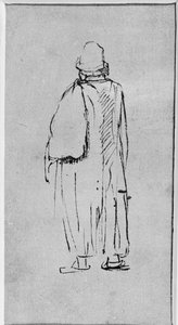A man seen from behind, walking towards left by Rembrandt Harmensz. van Rijn