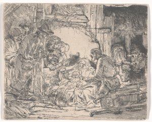 Adoration of the Shepherds with a Lamp, c.1654 by Rembrandt van Rijn