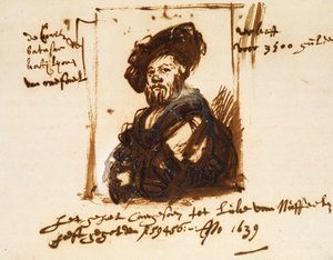 Baldassarre Castiglione (sketch from the portrait) by Rembrandt Harmensz. van Rijn