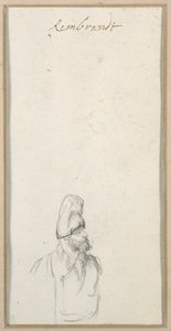 Bearded man in profile, in a high cap, c.1640