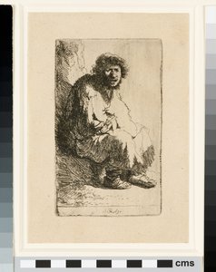 Beggar seated on a bank by Rembrandt van Rijn