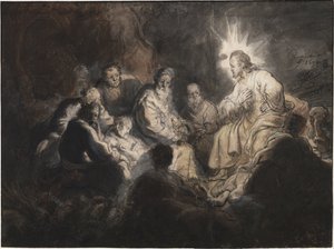 Christ and His Disciples in the Garden of Gethsemane by Rembrandt van Rhijn by Rembrandt Harmensz. van Rijn
