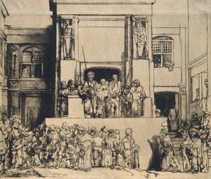 Christ presented to the people: oblong plate by Rembrandt van Rijn