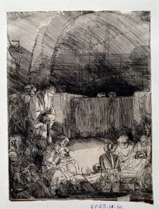 Exhibition of the body of the redeemer (Drawing by Rembrandt Harmenszoon van Rijn) by Rembrandt van Rijn
