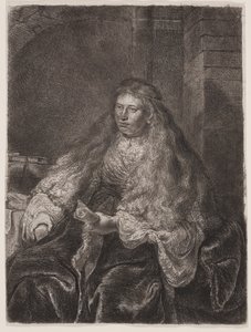 Girl with Long Hair Falling on Her Shoulders, or 