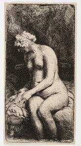Naked Woman Sitting with Her Feet in the Water