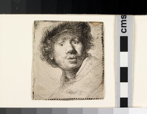 Self-portrait in a Cap, Open-mouthed by Rembrandt van Rijn