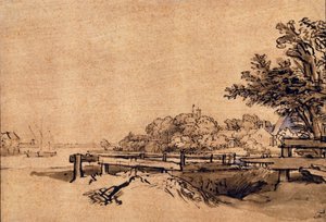 The Jetty by Rembrandt van Rijn