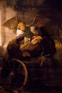 Tobias Heals His Blind Father by Rembrandt Harmensz. van Rijn