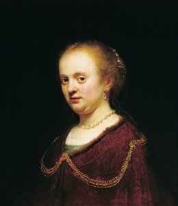 Young Woman with a Gold Chain by Rembrandt Harmensz. van Rijn