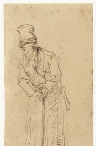 Old Man Leaning on a Stick