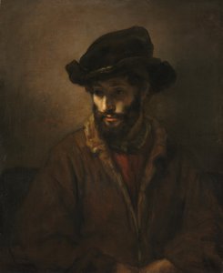 A Bearded Man Wearing a Hat by Rembrandt van Rijn