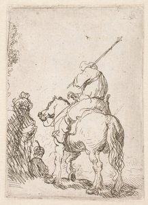 A Turbaned Soldier on Horseback by Rembrandt van Rijn