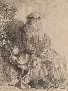 Abraham Caressing Isaac by Rembrandt van Rijn
