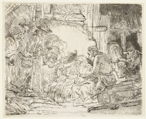 Adoration of the Shepherds with the Lamp by Rembrandt van Rijn