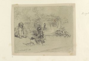 Bathers by Rembrandt van Rijn