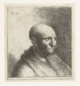 Bald Man in a Fur Cloak: Bust