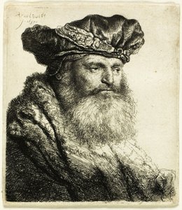 Bearded Man in a Velvet Cap with Jewel Clasp