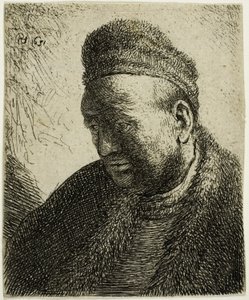 Beardless Man in a Fur Cloak and Cap: Bust