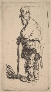 Beggar Leaning on a Stick, Facing Left by Rembrandt van Rijn