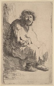 Beggar Seated on a Bank by Rembrandt van Rijn