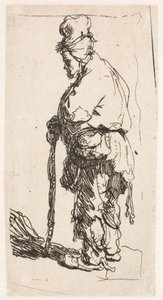 Beggar Leaning on a Stick, Facing Left