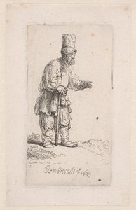 Peasant Leaning on a Stick by Rembrandt van Rijn
