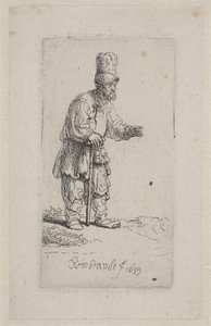Peasant Leaning on a Stick by Rembrandt van Rijn