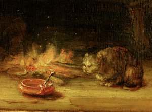 Cat, detail of Holy Family with a Curtain