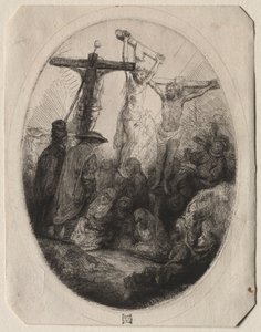 Christ Crucified Between Two Thieves: An Oval Plate, c1641 by Rembrandt van Rijn