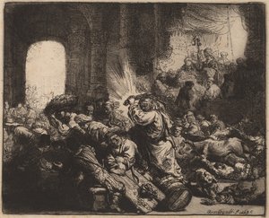 Christ Driving the Money Changers from the Temple by Rembrandt van Rijn
