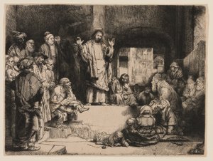 Christ Preaching by Rembrandt van Rijn