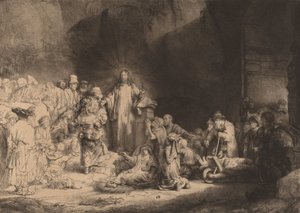 Christ Preaching The Hundred Guilder Print by Rembrandt van Rijn
