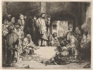 Christ Preaching, Called La Petite Tombe by Rembrandt van Rijn