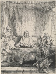 Christ at Emmaus: The Larger Plate by Rembrandt van Rijn
