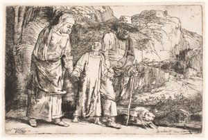 Christ between His Parents, Returning from the Temple by Rembrandt van Rijn