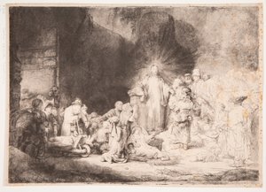 Christ with the Sick Around Him, Receiving Little Children (the "Hundred Guilder Print") by Rembrandt van Rijn